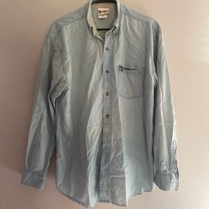 Disney World Chambray Button-Down Shirt Size M